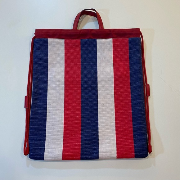 Gucci Striped Canvas Drawstring Backpack Bag - Picture 5 of 12